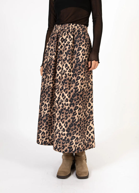 CC Heart ELISE Long Skirt - Leo Print