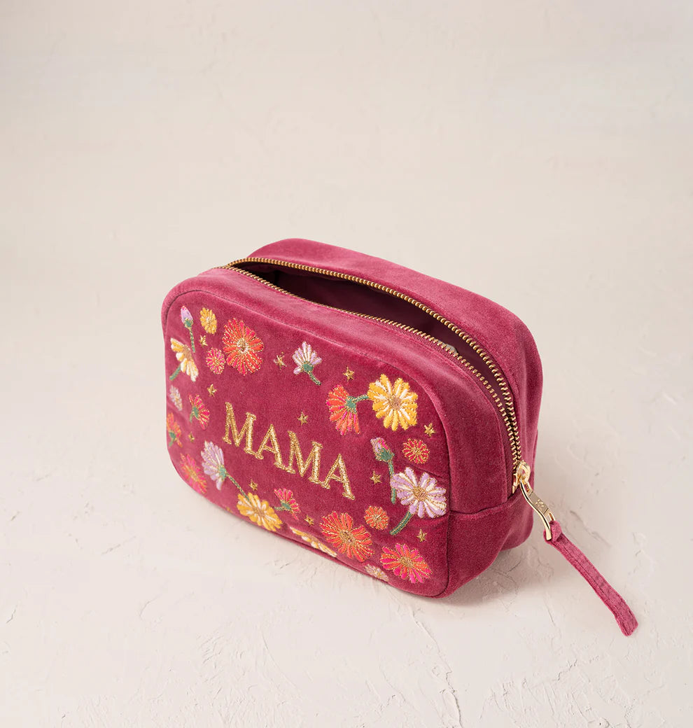 Floral Mama Makeup Bag  - Dry Rose/Velvet