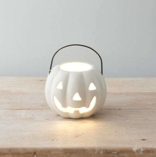 White Pumpkin Lantern 11cm