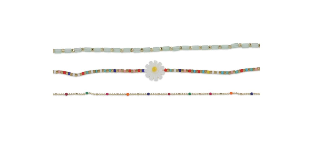 Big metal London Cressida Pack of 3 Anklets