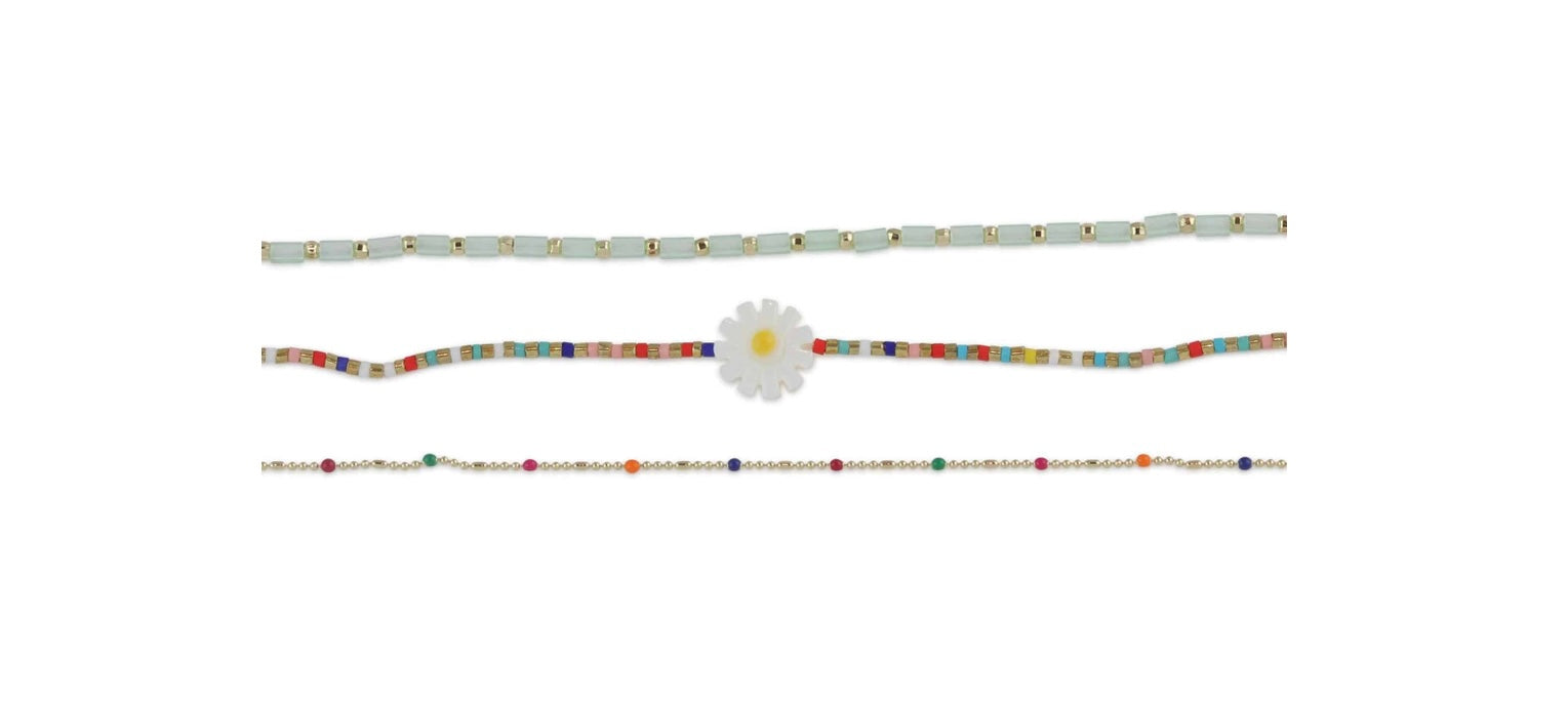 Big metal London Cressida Pack of 3 Anklets