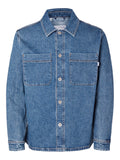 SLHJAKE WASH OVERSHIRT - BLUE DENIM