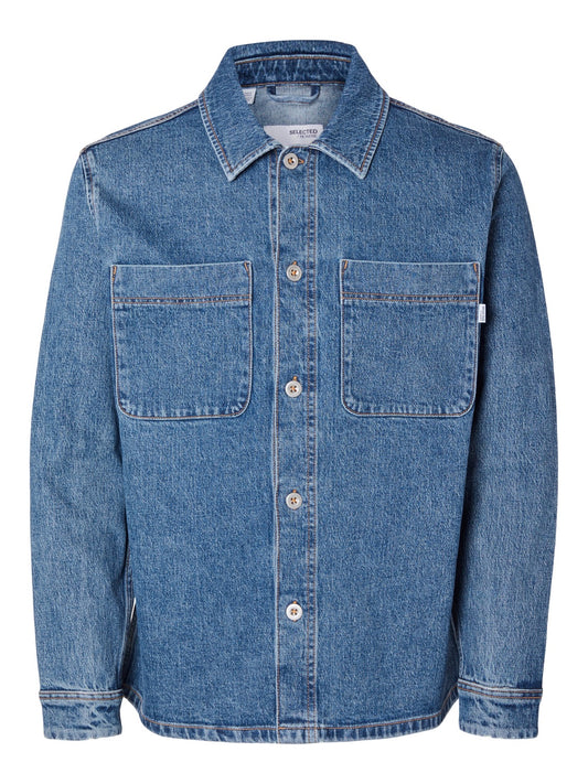 SLHJAKE WASH OVERSHIRT - BLUE DENIM