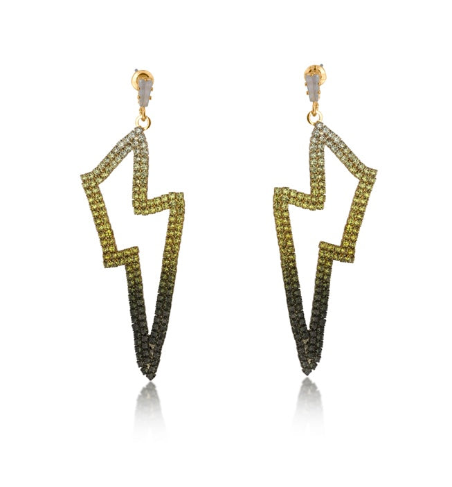 Veronika Ombre Lightening Bolt Diamantee Earrings