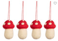 Felt Mushrooms Hanging Decoration - Set of 4