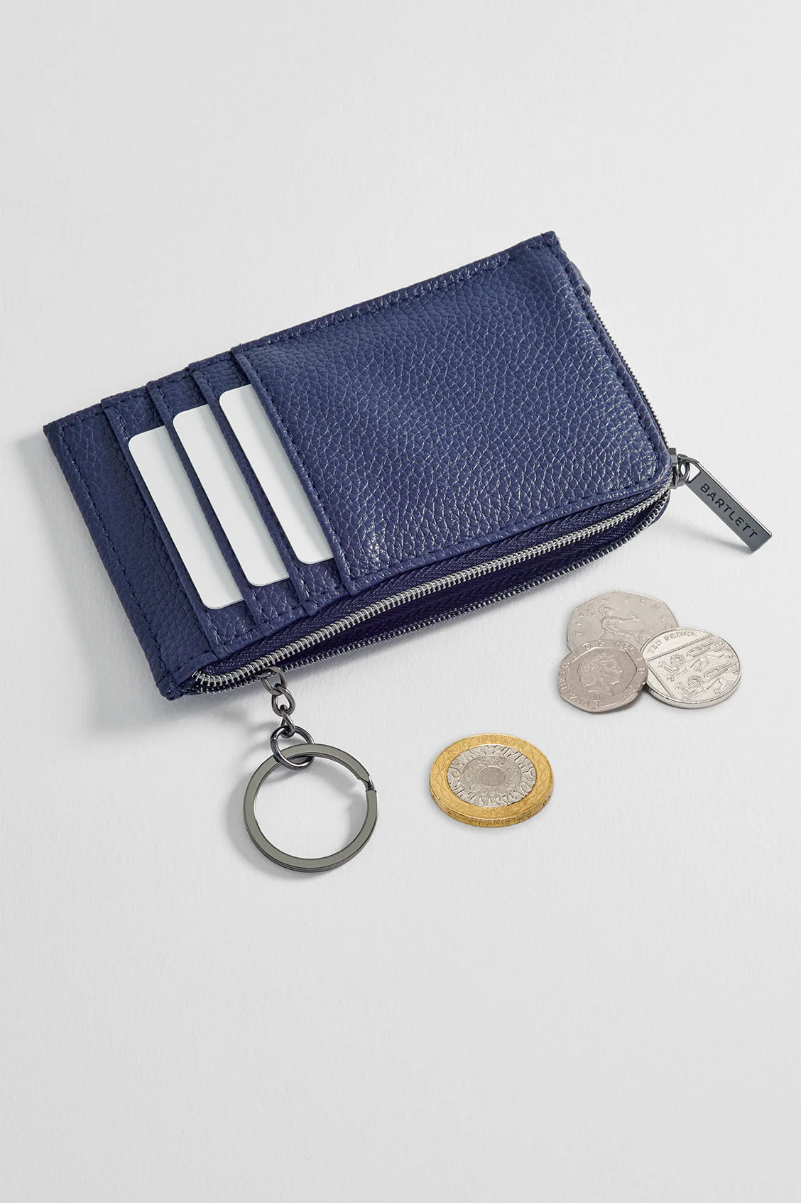 Mens Navy Zipped Card Holder