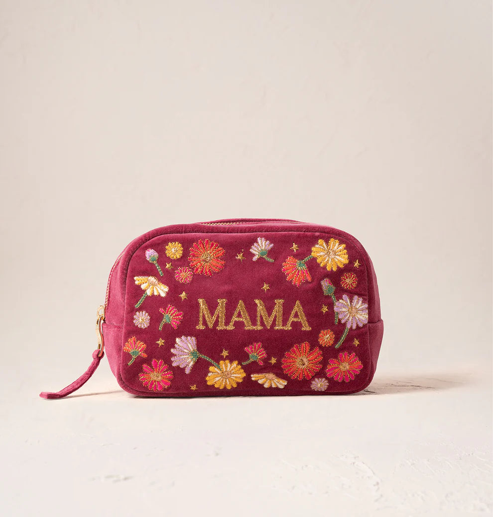 Floral Mama Makeup Bag  - Dry Rose/Velvet