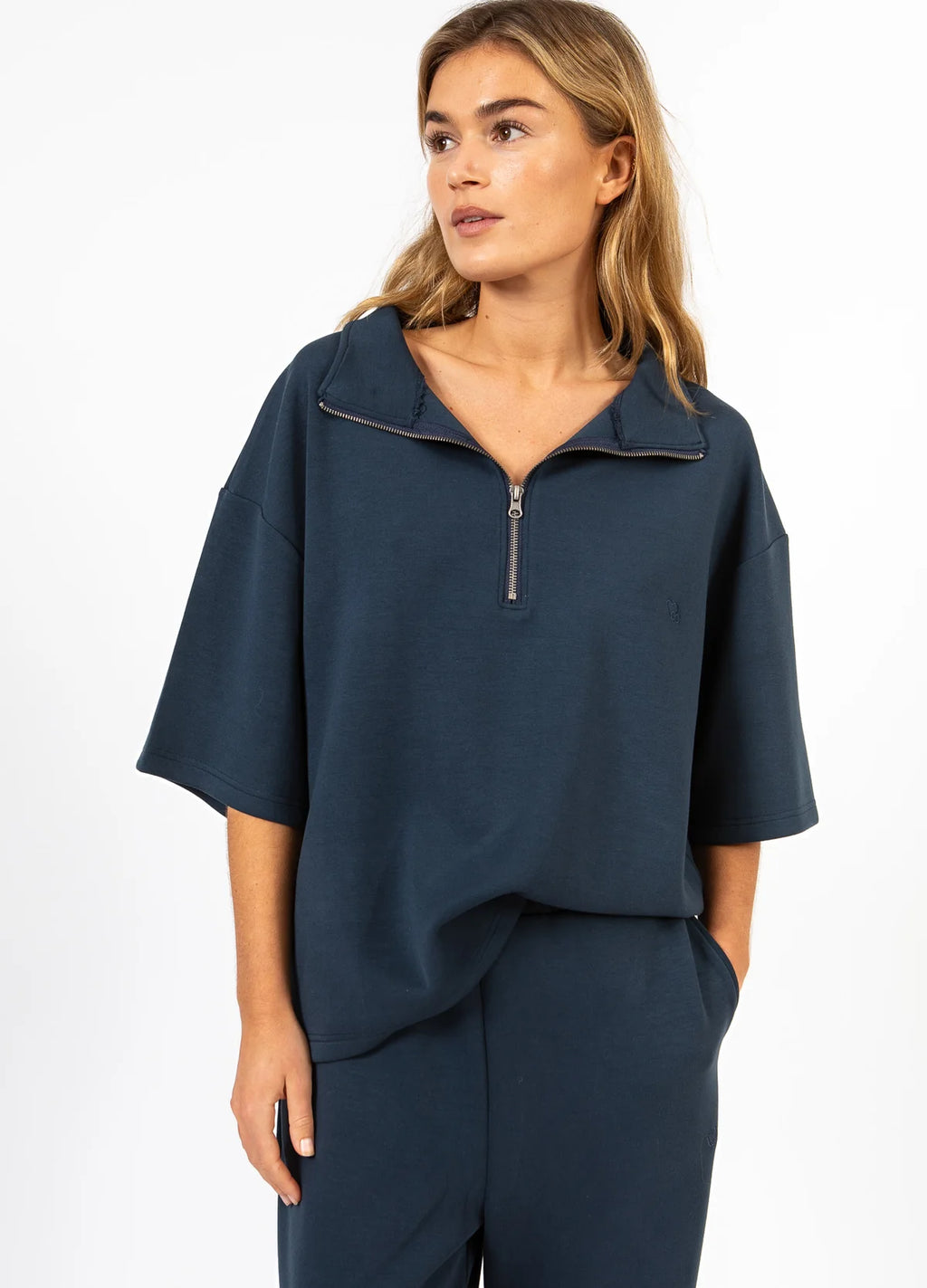 BILLIE ZIP TOP - NAVY