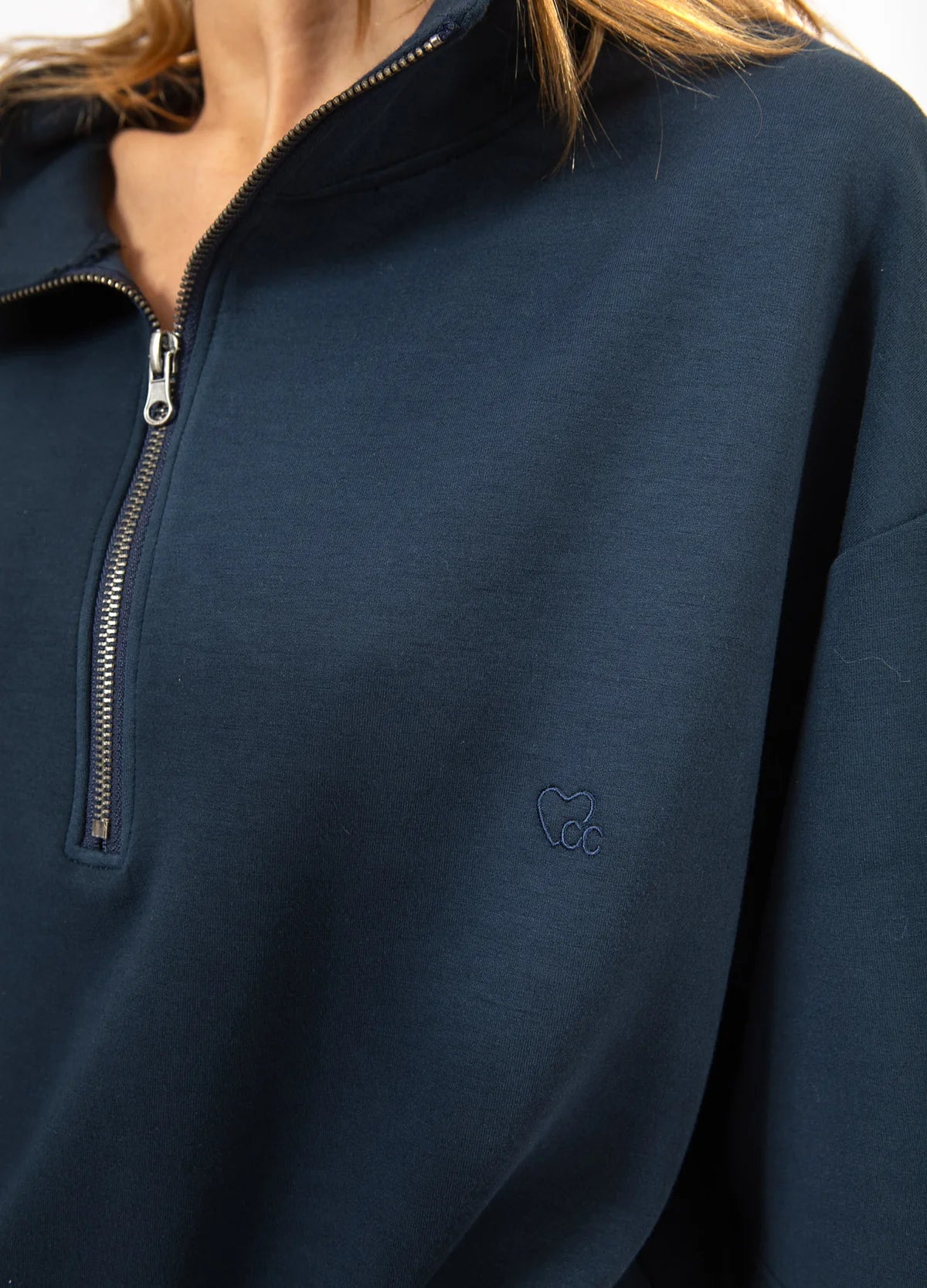 BILLIE ZIP TOP - NAVY
