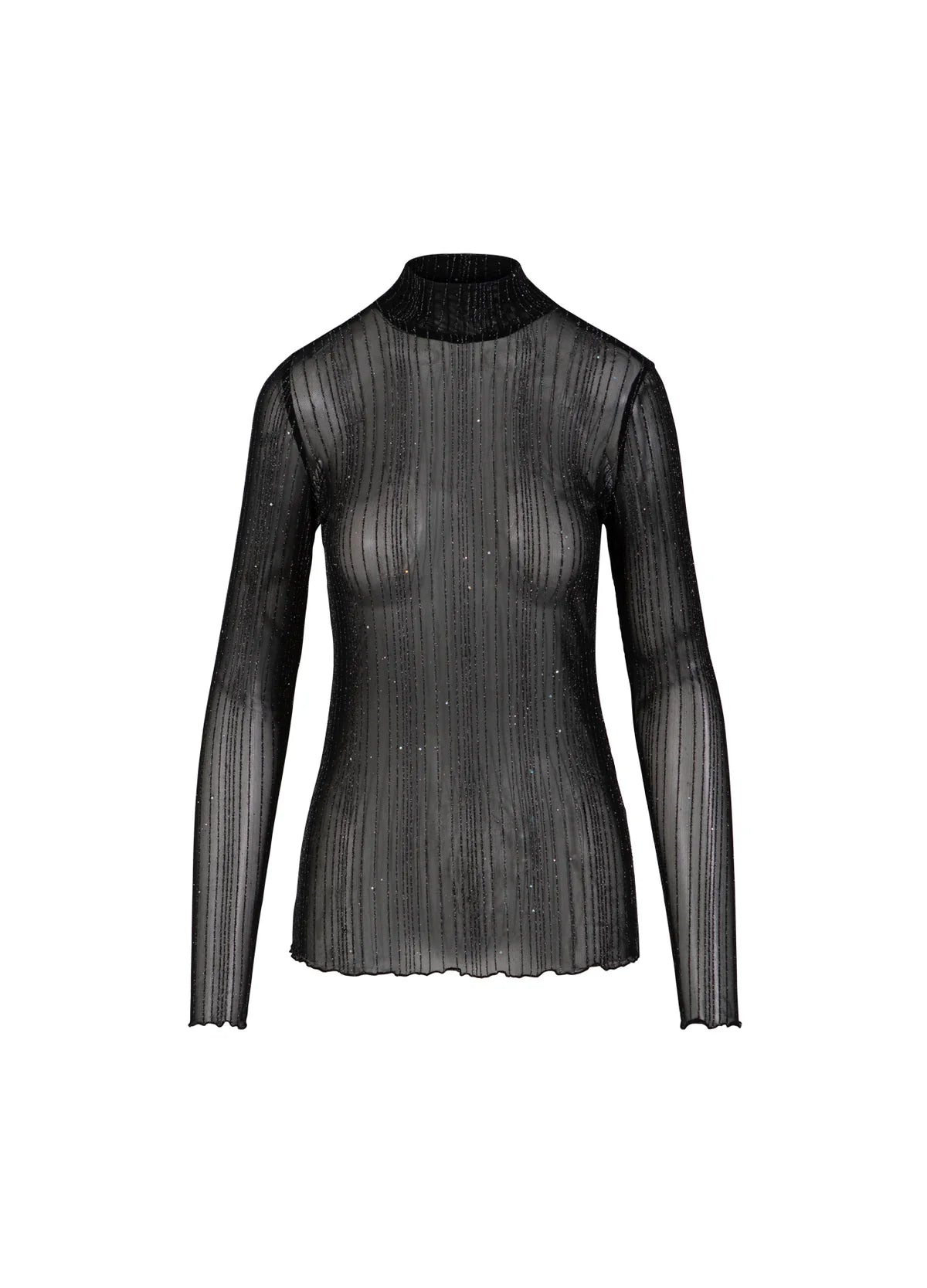 CC Heart EVE Mesh Turtleneck - Black Glitter