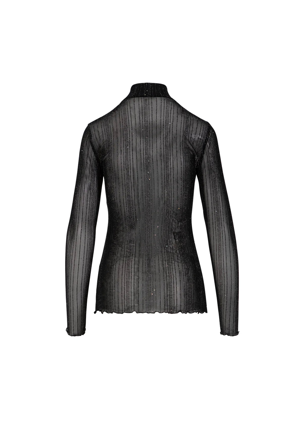 EVE MESH TURTLENECK - BLACK GLITTER