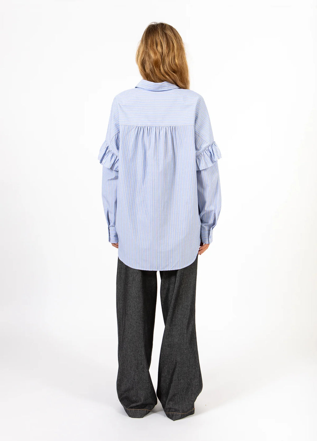 GIA STRIPE FRILL SHIRT