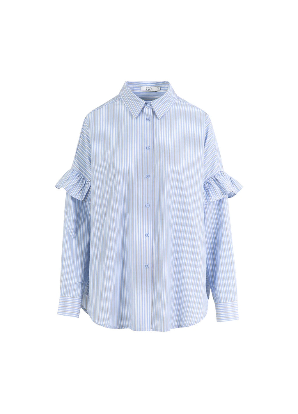 GIA STRIPE FRILL SHIRT