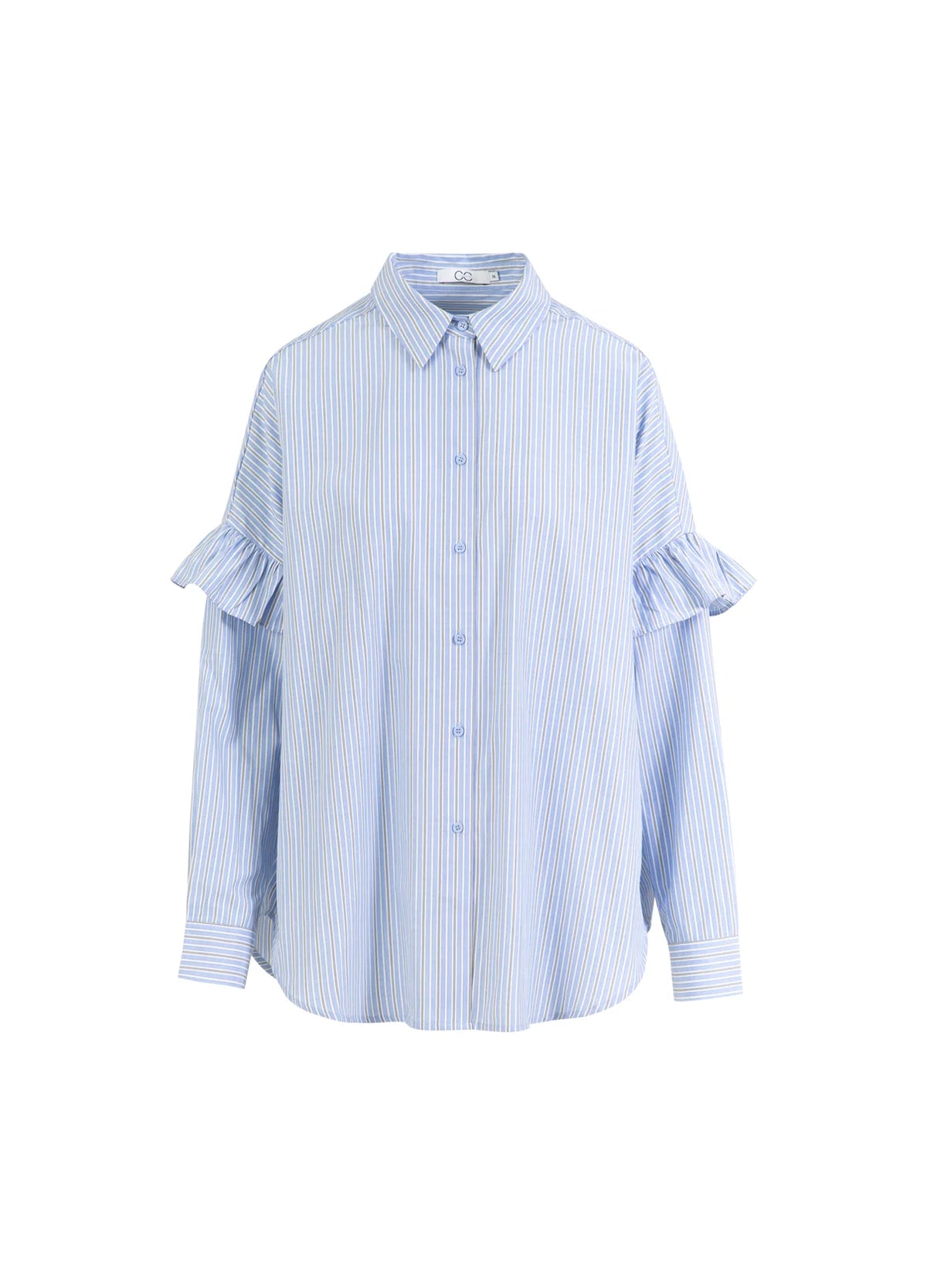 GIA STRIPE FRILL SHIRT