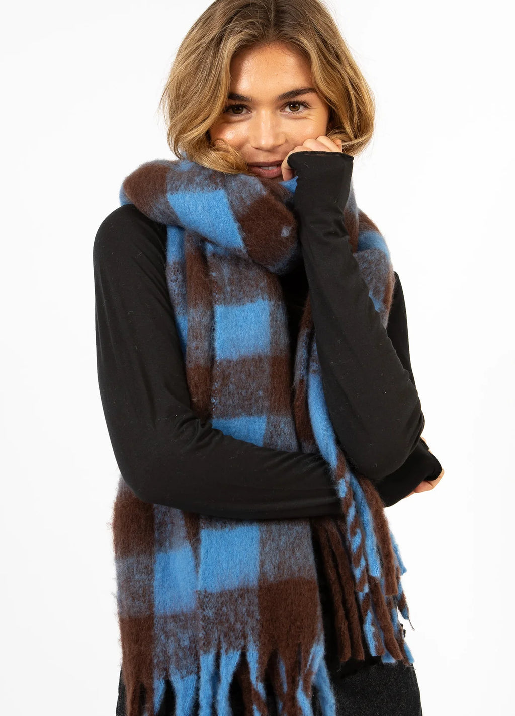 MAREN SCARF - BLUE/BROWN