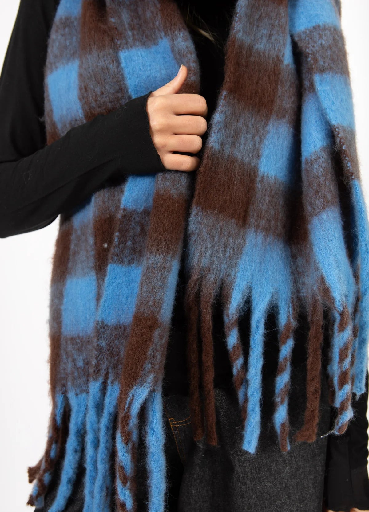 MAREN SCARF - BLUE/BROWN