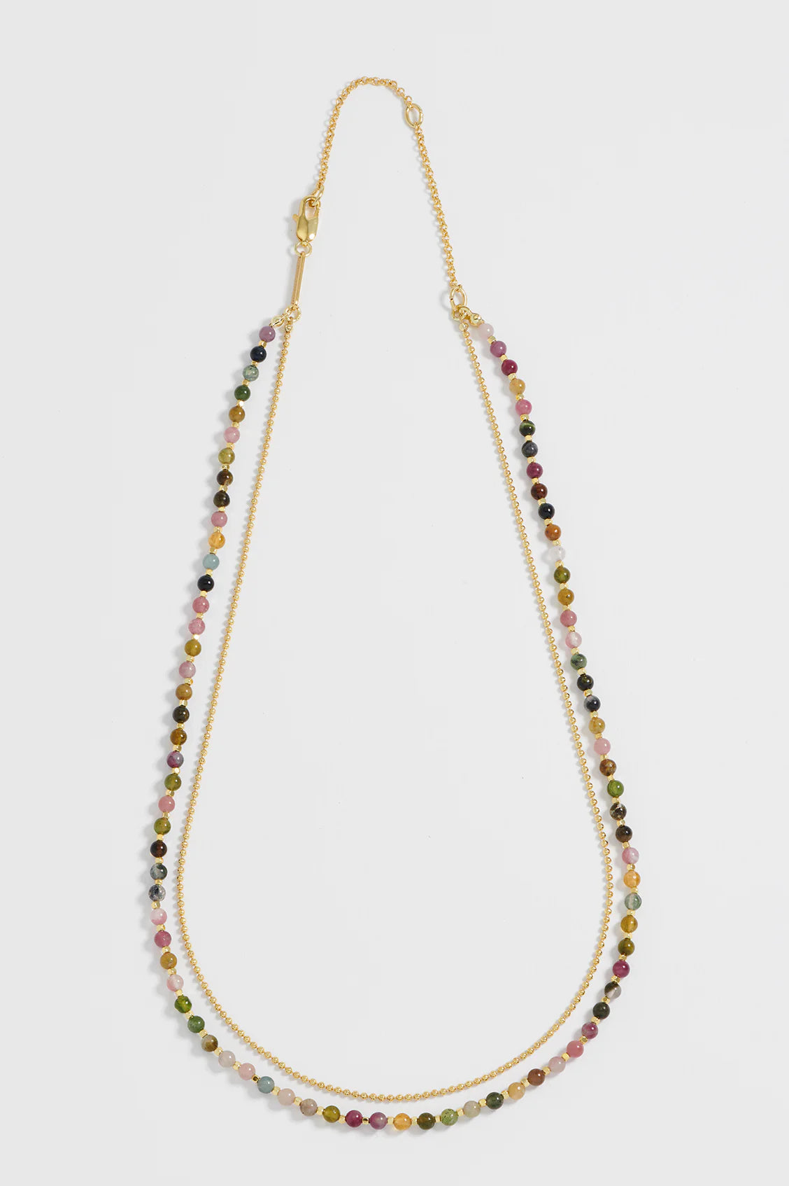 Tourmaline Gemstone Duo Necklace