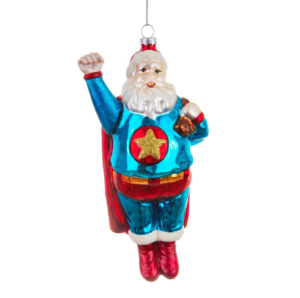 Sleigh No More Super Santa Shaped Bauble