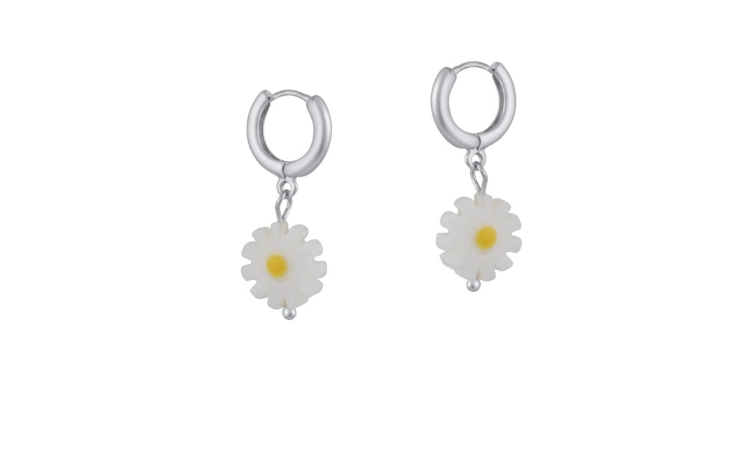 Cressida Daisy Huggie Hoop Earrings