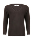 BLACK LONG SLEEVE V-NECK T-SHIRT