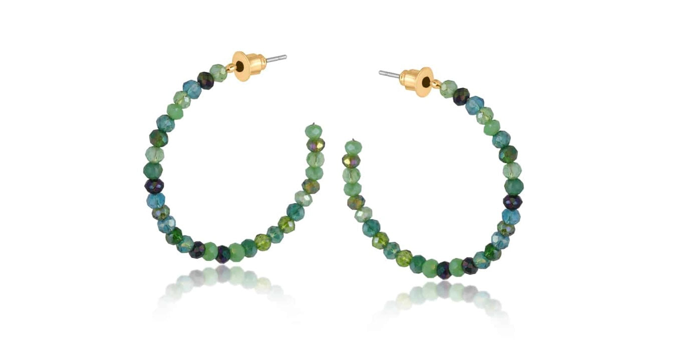 Big Metal London Cressida Oversized Beaded Hoop Earrings