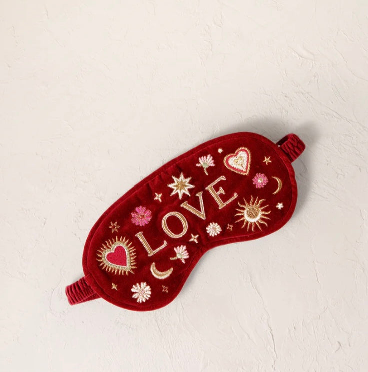 Love Charm Velvet Eye Mask - Rouge