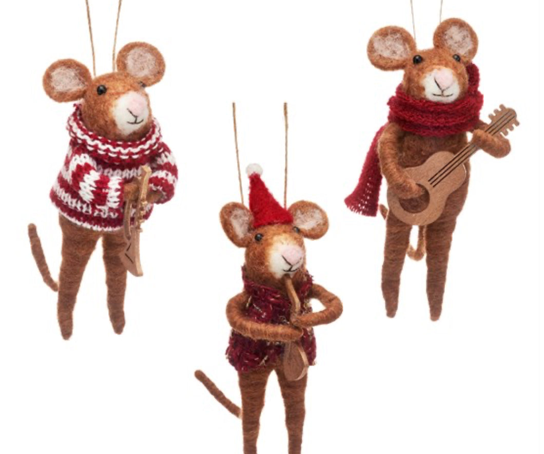 Musician Mice Hanging Decoration - Assorted
