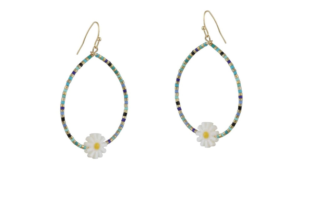 Cressida Beaded Daisy Earrings