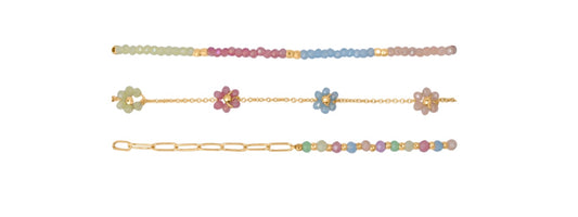 Daphne Pack Of 3 Beaded Anklets