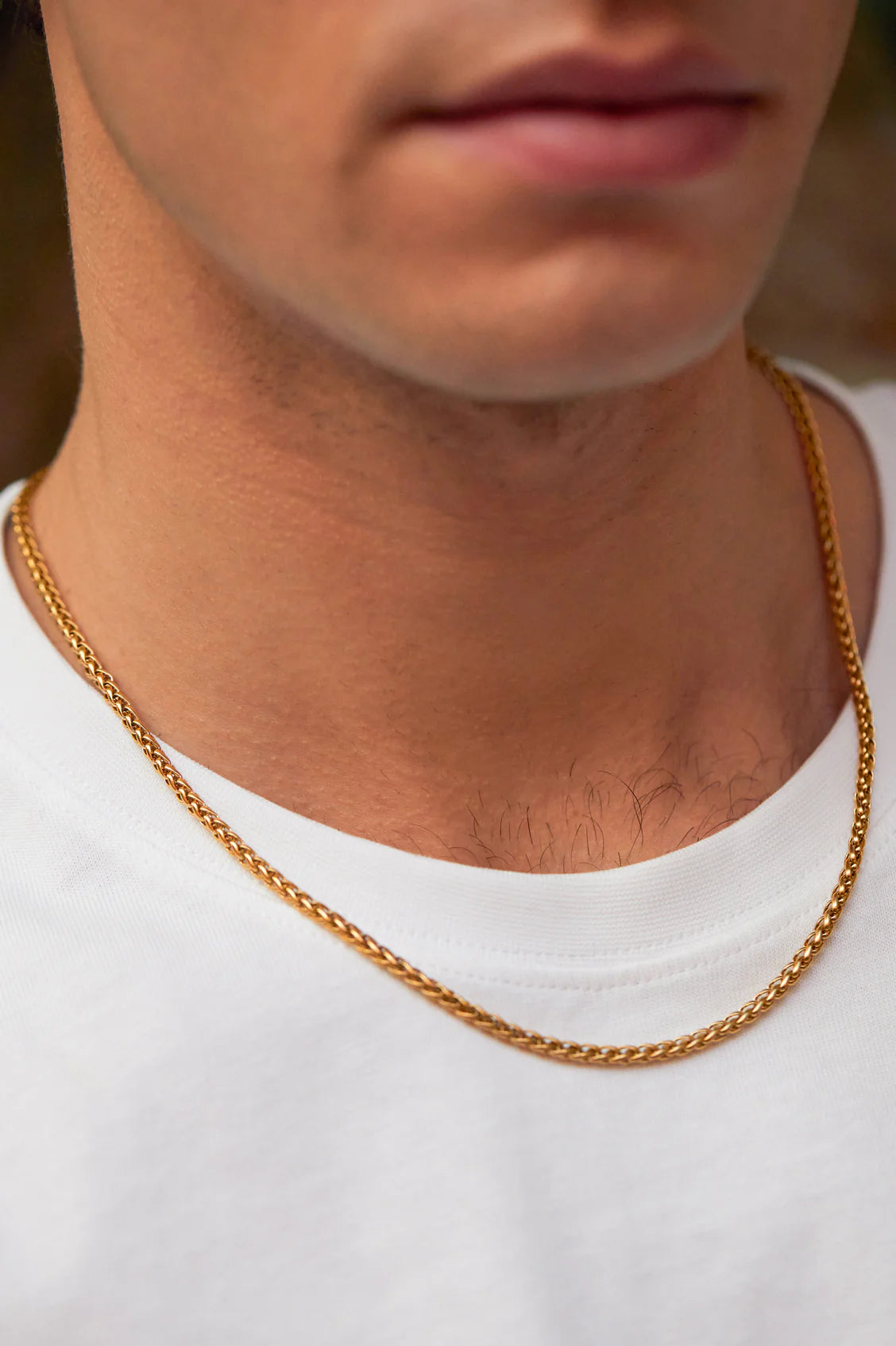 Mens Spiga Gold Finish Chain Necklace