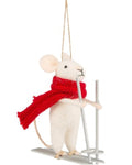 Skiing Mouse Felt Decoration
