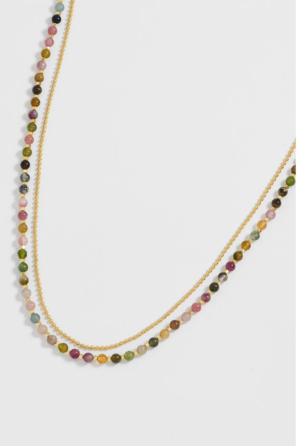 Tourmaline Gemstone Duo Necklace