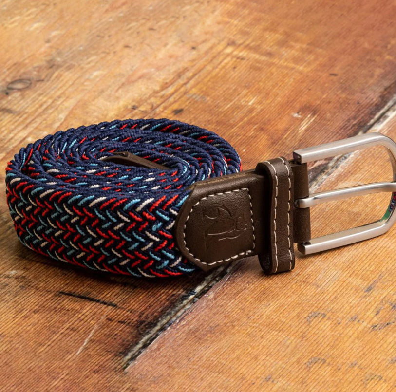 Woven Belt - Blue/Red/White Dot