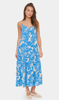 EdaSZ Maxi Strap Dress - Campanula Water Blooms