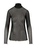 EVE MESH TURTLENECK - BLACK