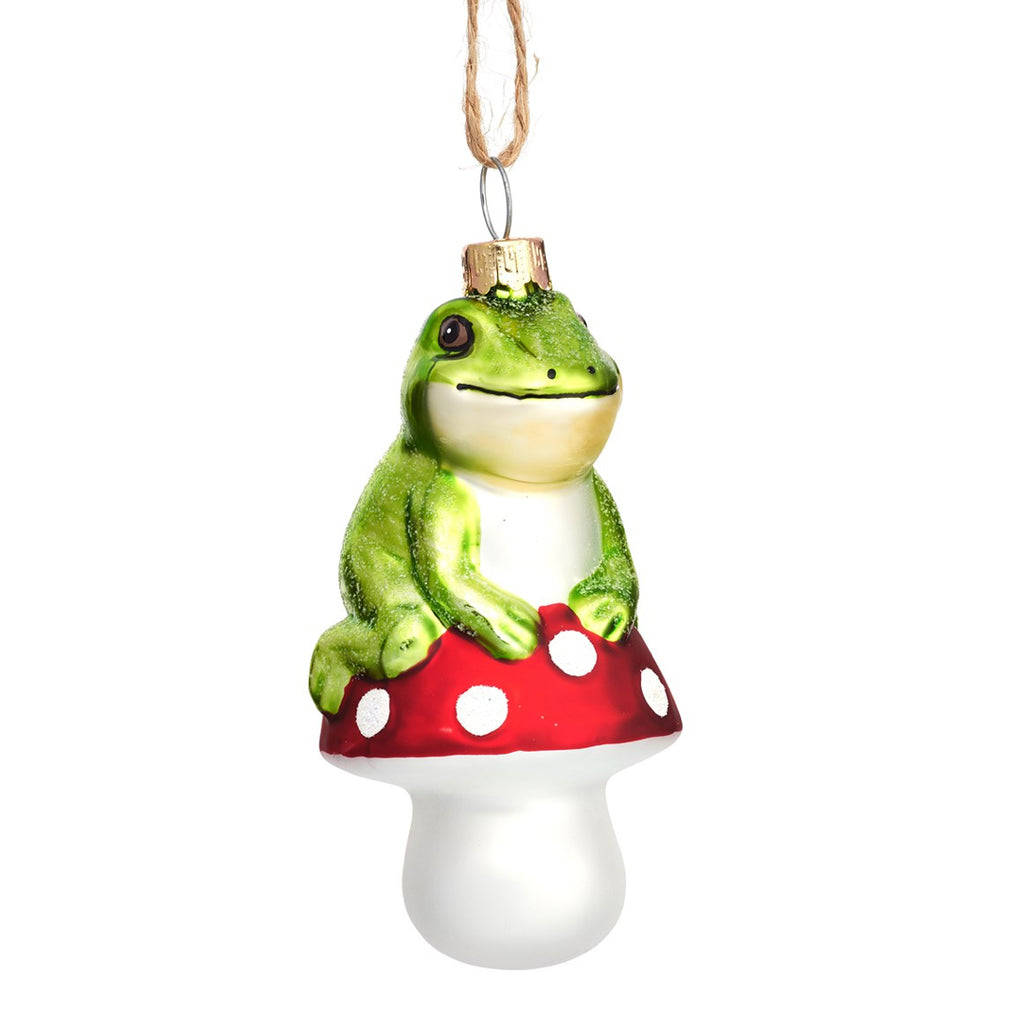 Frog On A Mushroom Shaped Bauble