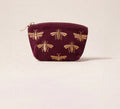 Plum Velvet Honey Bee Coin Purse