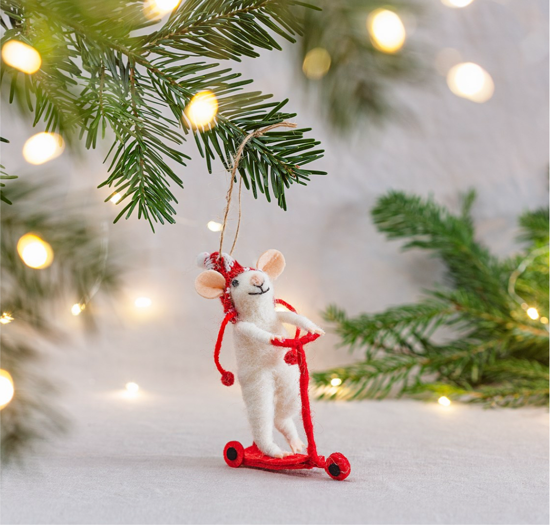 Mouse On A Scooter Hanging Decoration