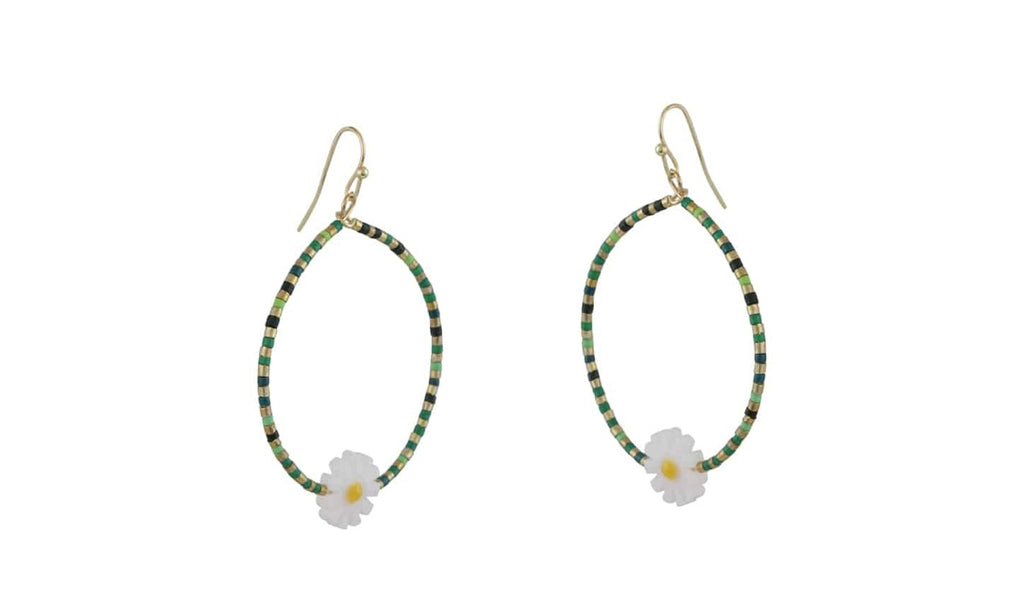 Cressida Beaded Daisy Earrings