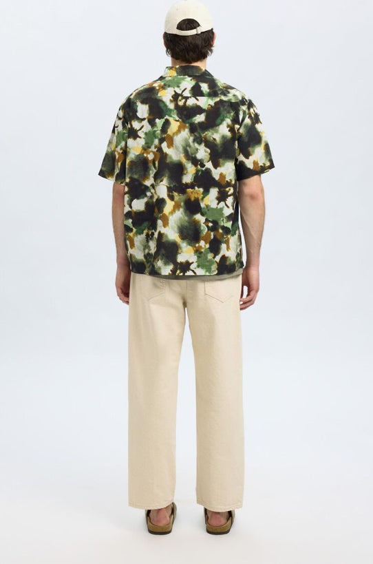 SHLRELAXAIR SS MIX SHIRT - Black Watercolour