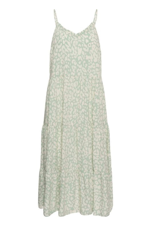 EdaSZ Maxi Strap Dress Cameo Green Leopard