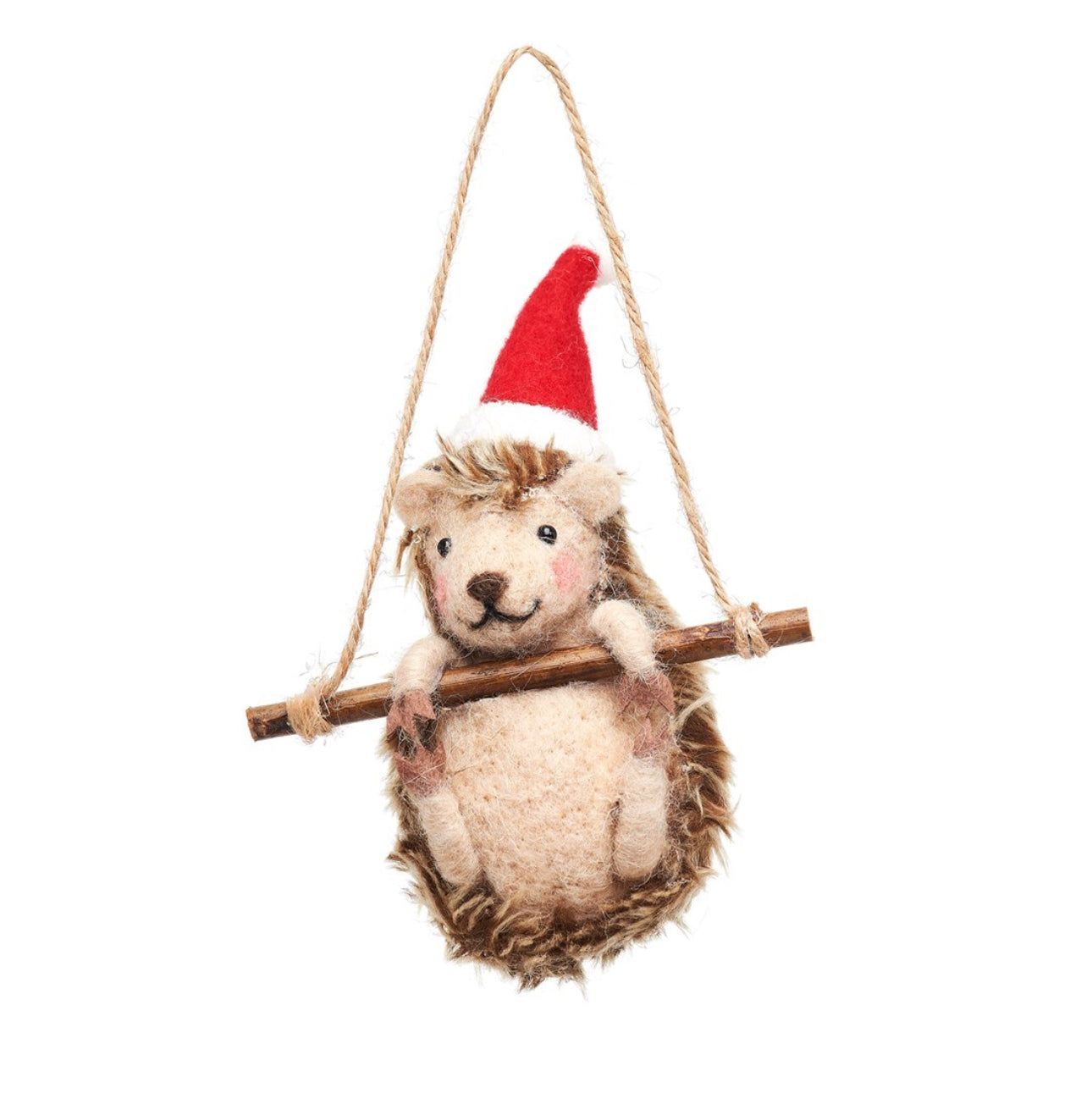 Hedgehog On Swing Felt Decoration