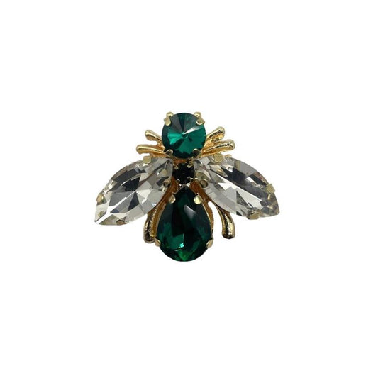 Luna Bee Pin in Green - recycled glass