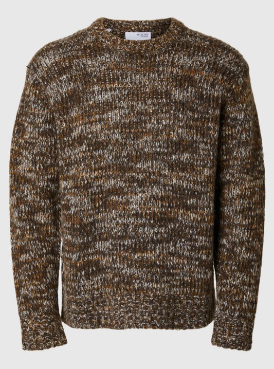 SLHPEPPER KNIT MENS JUMPER -Chocolate Torte