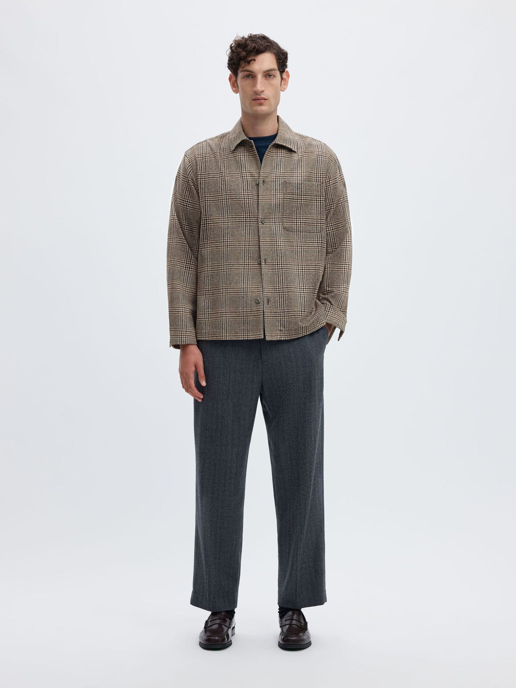 SLMRLXSVEND WT CHECK WOOL BLEND LIGHT OS