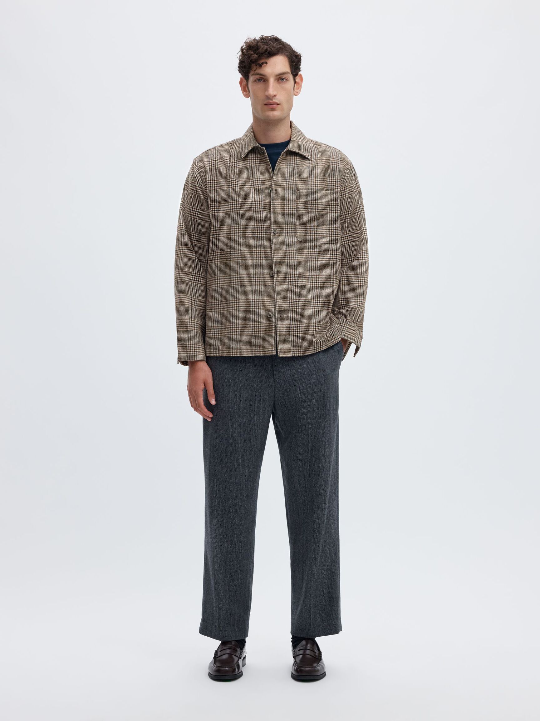 SLMRLXSVEND WT CHECK WOOL BLEND LIGHT OS