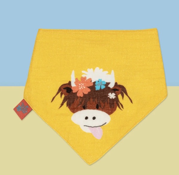 Bonnie Highland Cow Muslin Bib- 2pack
