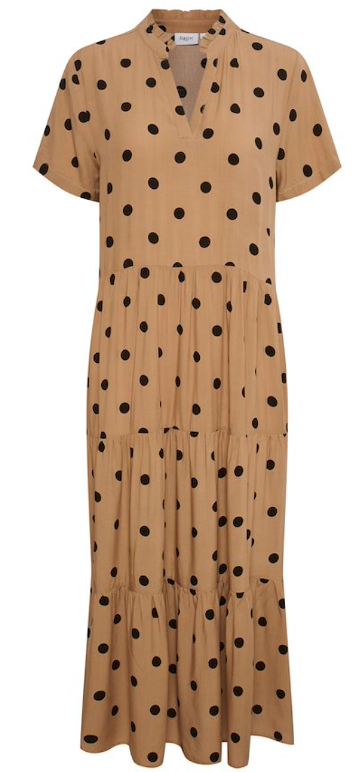 EdaSZ Maxi Dress - Tannin Big Dots