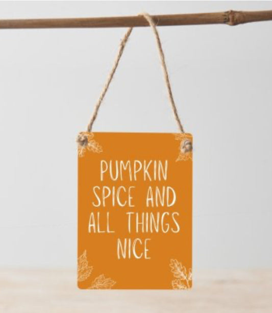 Halloween Pumpkin Spice Mini Metal Sign