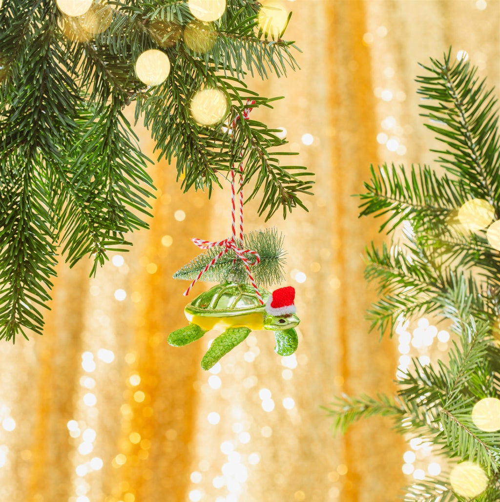 Turtle With Christmas Tree Shaped Bauble